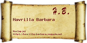Havrilla Barbara névjegykártya